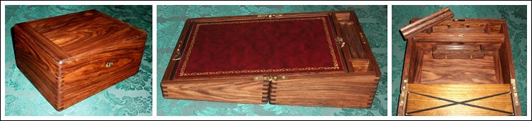 Rosewood Writing Slope with Blackberry Leather