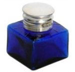 Colbalt Blue Glass Inkwell