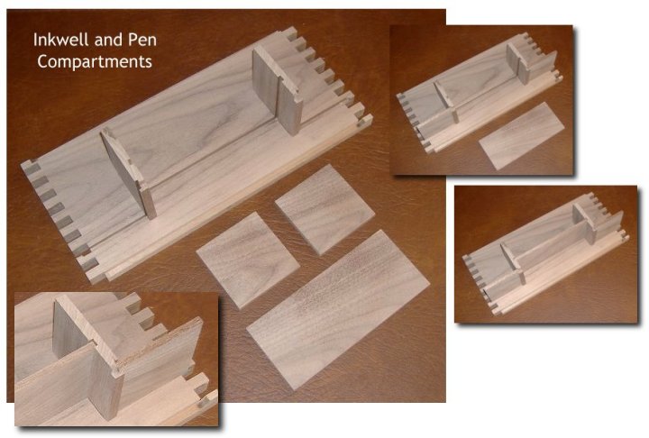 Inkwell and Pen Compartments